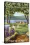 Rushford Lake, New York Scene-Lantern Press-Stretched Canvas