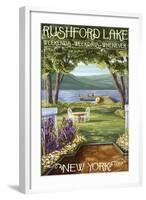 Rushford Lake, New York Scene-Lantern Press-Framed Art Print