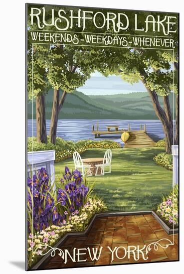 Rushford Lake, New York Scene-Lantern Press-Mounted Art Print