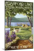 Rushford Lake, New York Scene-Lantern Press-Mounted Art Print