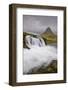 Rushing glacial run-off feeds Kirkjufellfoss on the Snaefellsness Peninsula, Iceland, Polar Regions-Jon Reaves-Framed Photographic Print