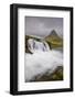 Rushing glacial run-off feeds Kirkjufellfoss on the Snaefellsness Peninsula, Iceland, Polar Regions-Jon Reaves-Framed Photographic Print