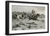 Rushing Red Lodges Passed Through the Line, C.1900-Frederic Remington-Framed Giclee Print