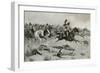 Rushing Red Lodges Passed Through the Line, C.1900-Frederic Remington-Framed Giclee Print