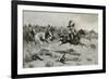 Rushing Red Lodges Passed Through the Line, C.1900-Frederic Remington-Framed Giclee Print