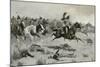 Rushing Red Lodges Passed Through the Line, C.1900-Frederic Remington-Mounted Giclee Print