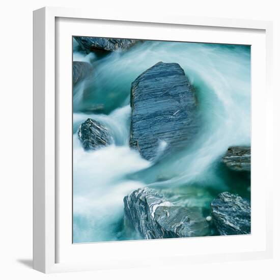 Rushing Water and Rocks on South Island, New Zealand-Micha Pawlitzki-Framed Photographic Print