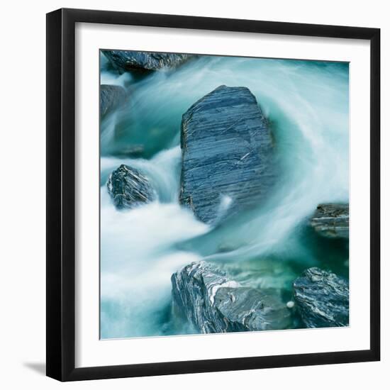 Rushing Water and Rocks on South Island, New Zealand-Micha Pawlitzki-Framed Premium Photographic Print