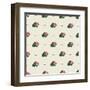 Rusian Bear Seamless Pattern-vector pro-Framed Art Print