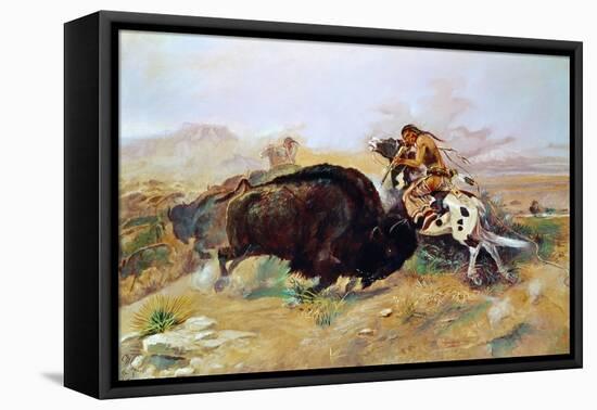 Russell: Buffalo Hunt-Charles Marion Russell-Framed Stretched Canvas