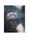 By the Marsh - Blue Heron-Russell Cobane-Art Print