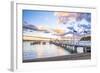Russell Pier at Sunset, Bay of Islands, Northland Region, North Island, New Zealand, Pacific-Matthew Williams-Ellis-Framed Photographic Print