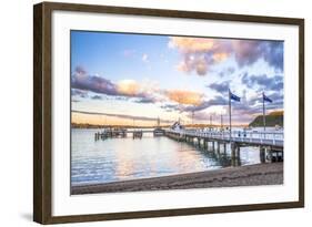 Russell Pier at Sunset, Bay of Islands, Northland Region, North Island, New Zealand, Pacific-Matthew Williams-Ellis-Framed Photographic Print