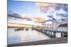 Russell Pier at Sunset, Bay of Islands, Northland Region, North Island, New Zealand, Pacific-Matthew Williams-Ellis-Mounted Photographic Print