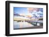 Russell Pier at Sunset, Bay of Islands, Northland Region, North Island, New Zealand, Pacific-Matthew Williams-Ellis-Framed Photographic Print