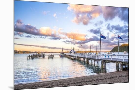 Russell Pier at Sunset, Bay of Islands, Northland Region, North Island, New Zealand, Pacific-Matthew Williams-Ellis-Mounted Premium Photographic Print