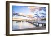 Russell Pier at Sunset, Bay of Islands, Northland Region, North Island, New Zealand, Pacific-Matthew Williams-Ellis-Framed Photographic Print