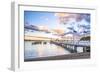 Russell Pier at Sunset, Bay of Islands, Northland Region, North Island, New Zealand, Pacific-Matthew Williams-Ellis-Framed Photographic Print