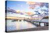 Russell Pier at Sunset, Bay of Islands, Northland Region, North Island, New Zealand, Pacific-Matthew Williams-Ellis-Stretched Canvas