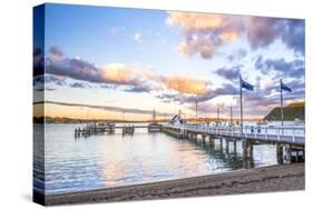 Russell Pier at Sunset, Bay of Islands, Northland Region, North Island, New Zealand, Pacific-Matthew Williams-Ellis-Stretched Canvas