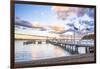 Russell Pier at Sunset, Bay of Islands, Northland Region, North Island, New Zealand, Pacific-Matthew Williams-Ellis-Framed Photographic Print