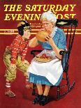 "Grandma and Football," Saturday Evening Post Cover, October 26, 1940-Russell Sambrook-Framed Stretched Canvas