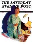 "Grandma and Football," Saturday Evening Post Cover, October 26, 1940-Russell Sambrook-Stretched Canvas