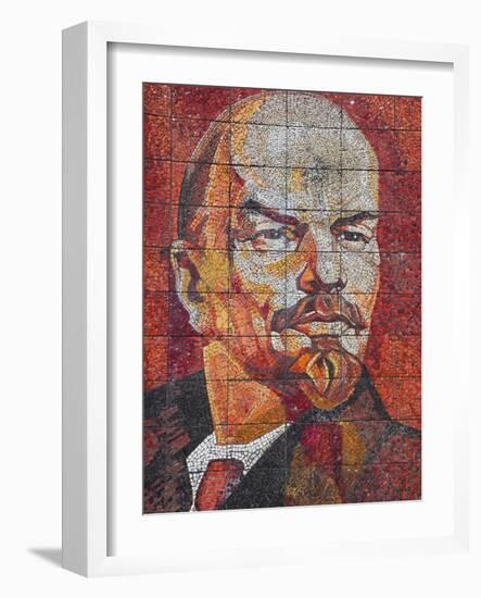 Russia, Black Sea Coast, Sochi, Riviera Park, Revolutionary Mosaic of Vladimir Lenin-Walter Bibikow-Framed Photographic Print