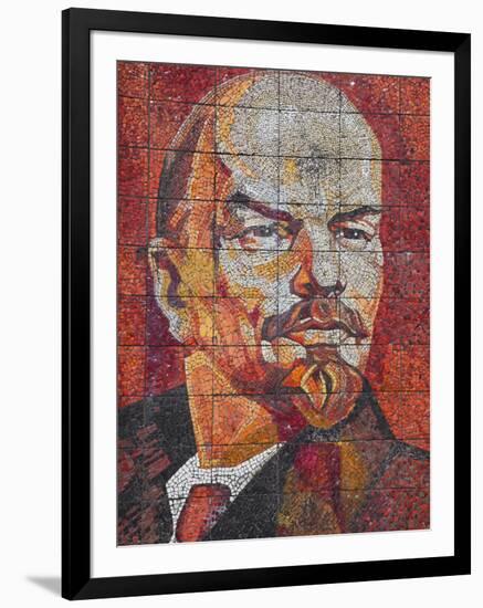 Russia, Black Sea Coast, Sochi, Riviera Park, Revolutionary Mosaic of Vladimir Lenin-Walter Bibikow-Framed Photographic Print