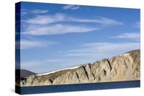 Russia, Chukotka, Provideniya, View of Cliff and Sea-Alida Latham-Stretched Canvas