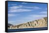 Russia, Chukotka, Provideniya, View of Cliff and Sea-Alida Latham-Framed Stretched Canvas