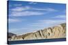 Russia, Chukotka, Provideniya, View of Cliff and Sea-Alida Latham-Stretched Canvas