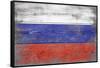 Russia Country Flag - Barnwood Painting-Lantern Press-Framed Stretched Canvas