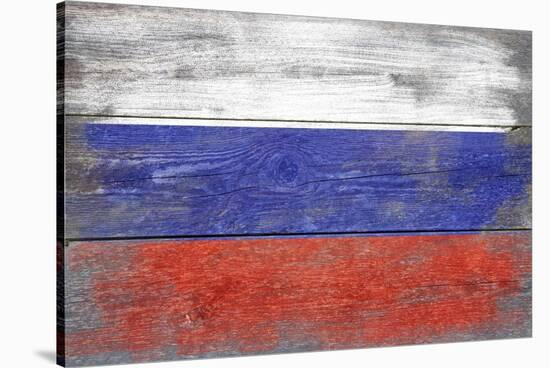 Russia Country Flag - Barnwood Painting-Lantern Press-Stretched Canvas