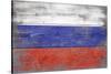Russia Country Flag - Barnwood Painting-Lantern Press-Stretched Canvas