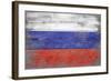 Russia Country Flag - Barnwood Painting-Lantern Press-Framed Art Print