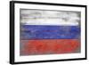 Russia Country Flag - Barnwood Painting-Lantern Press-Framed Art Print