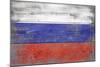 Russia Country Flag - Barnwood Painting-Lantern Press-Mounted Art Print