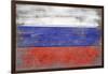 Russia Country Flag - Barnwood Painting-Lantern Press-Framed Art Print