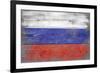 Russia Country Flag - Barnwood Painting-Lantern Press-Framed Premium Giclee Print