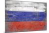Russia Country Flag - Barnwood Painting-Lantern Press-Mounted Premium Giclee Print