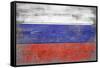 Russia Country Flag - Barnwood Painting-Lantern Press-Framed Stretched Canvas