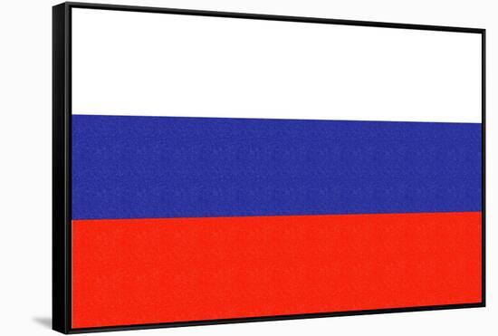 Russia Country Flag - Letterpress-Lantern Press-Framed Stretched Canvas