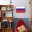 Russia Country Flag - Letterpress-Lantern Press-Mounted Art Print displayed on a wall