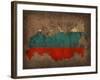 Russia Country Flag Map-Red Atlas Designs-Framed Giclee Print