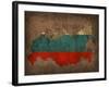 Russia Country Flag Map-Red Atlas Designs-Framed Giclee Print