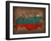 Russia Country Flag Map-Red Atlas Designs-Framed Giclee Print