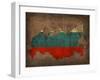 Russia Country Flag Map-Red Atlas Designs-Framed Giclee Print