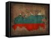 Russia Country Flag Map-Red Atlas Designs-Framed Stretched Canvas