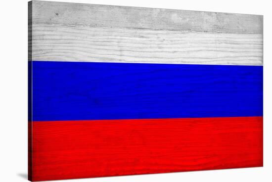 Russia Flag Design with Wood Patterning - Flags of the World Series-Philippe Hugonnard-Stretched Canvas
